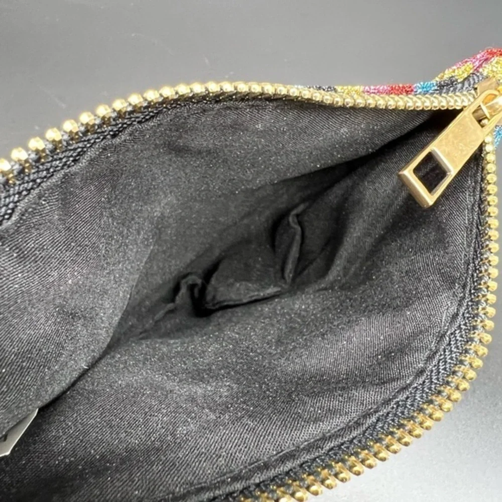 Shimmery striped clutch or makeup bag